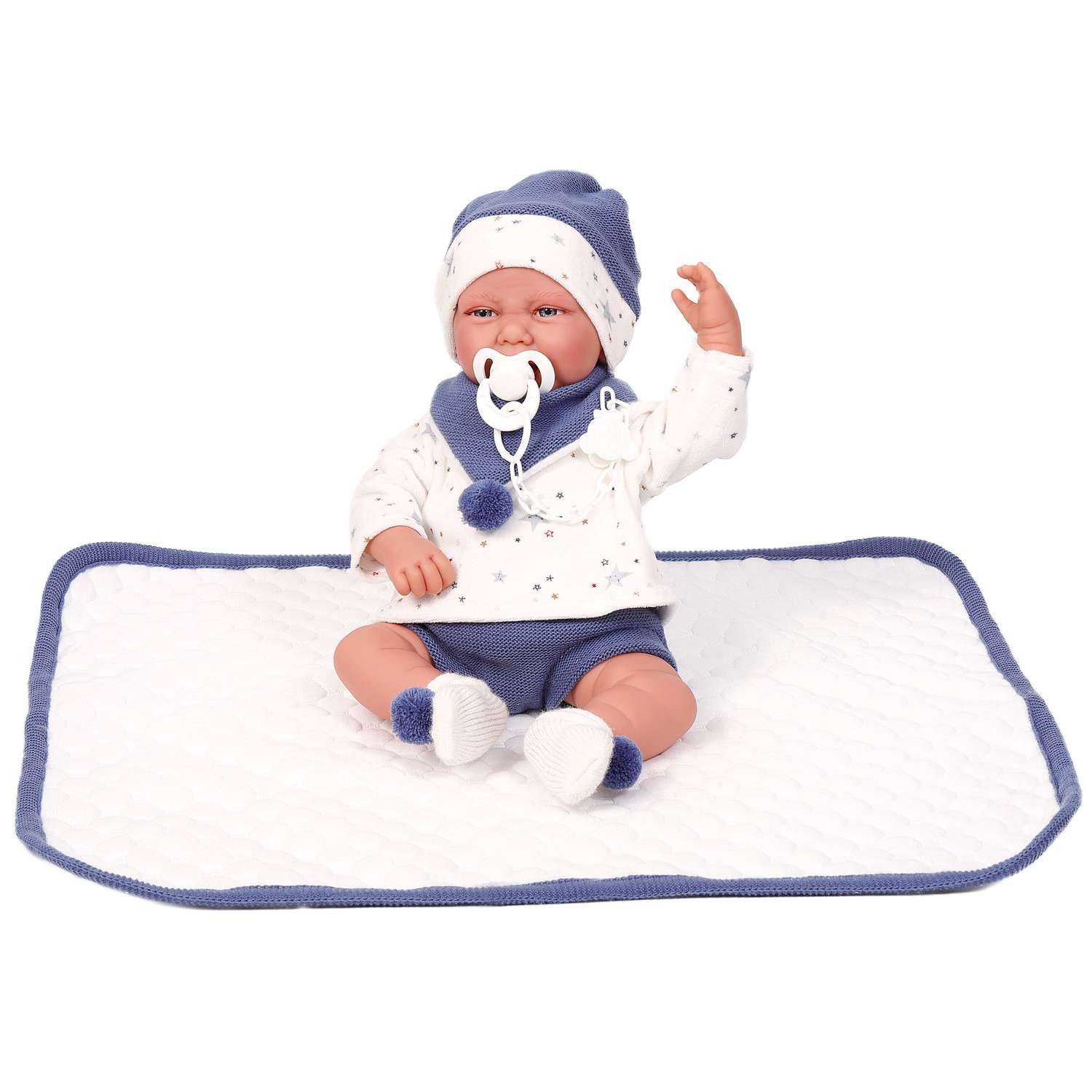 Кукла младенец Antonio Juan Реборн Пол в синем 40 см мягконабивная 3303 - фото 9