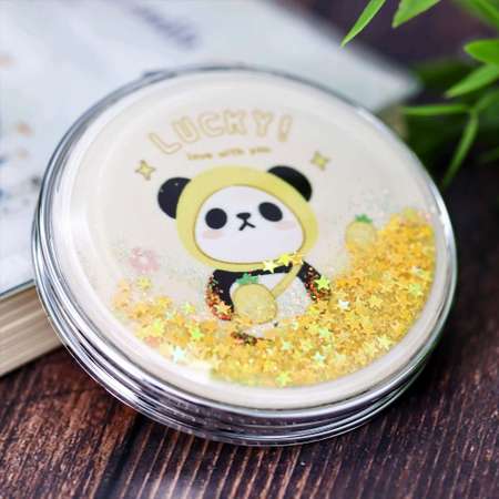 Зеркало карманное iLikeGift Lucky panda pineapple yellow с увеличением