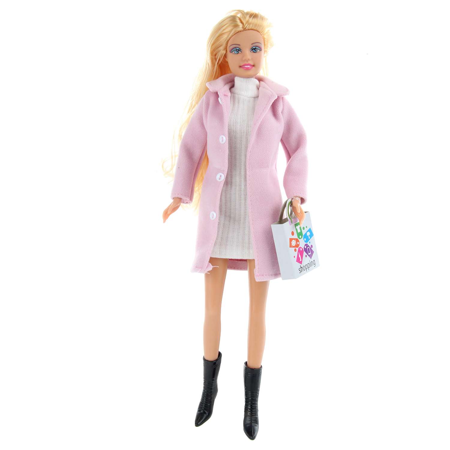 Кукла модель Барби Veld Co в одежде пальто платье сапожки 116300 - фото 1