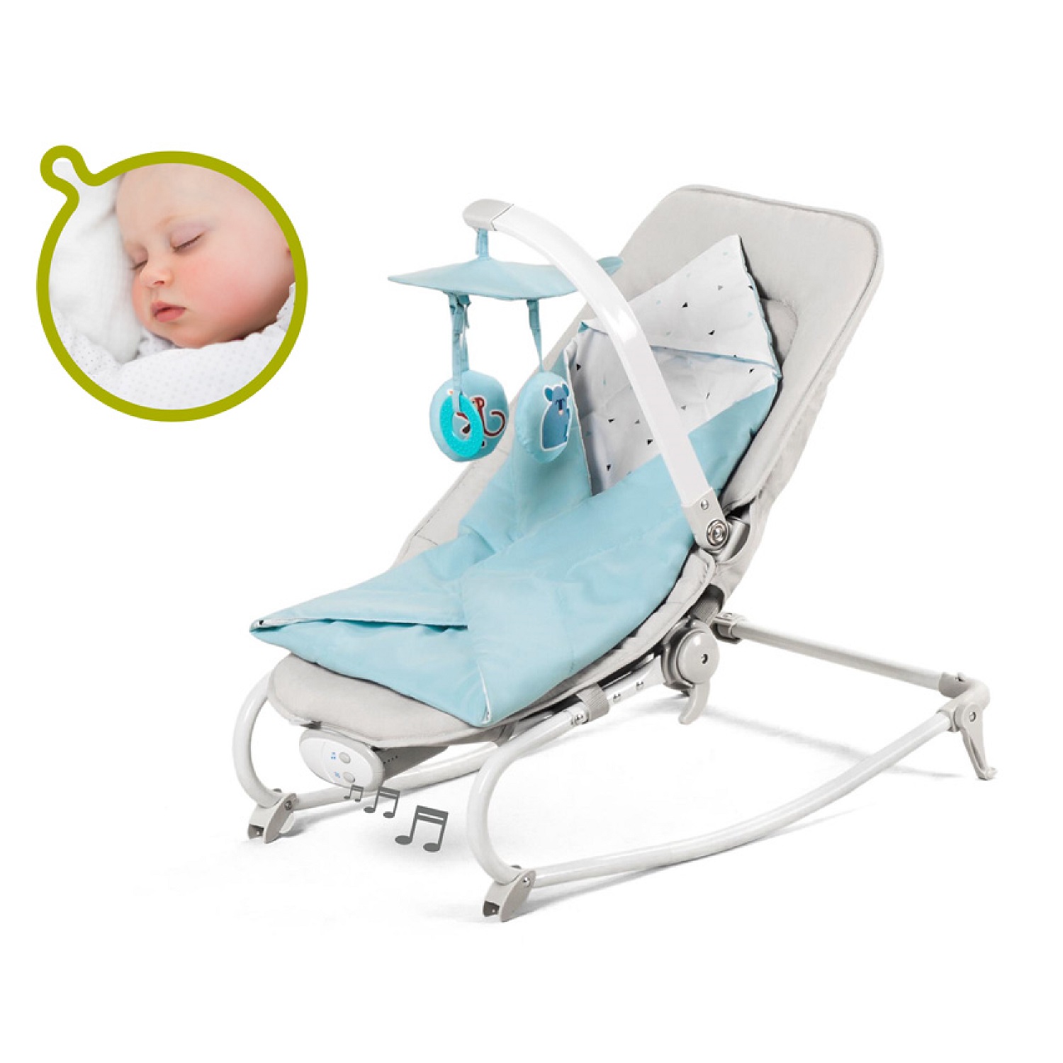 Шезлонг Kinderkraft Felio Light Blue - фото 10