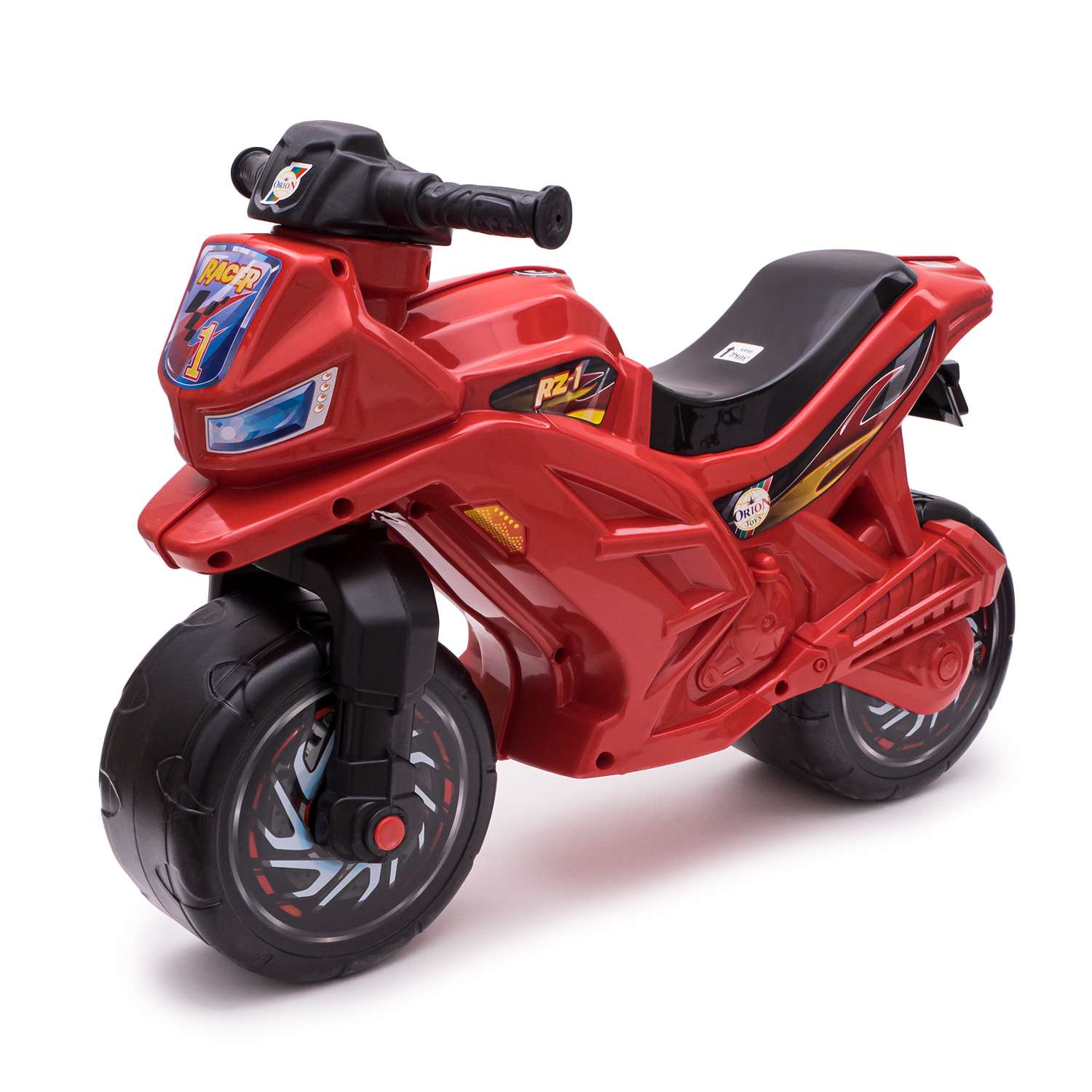 Мотоцикл-каталка ORION TOYS МП 2 колеса музыкальный руль красный - фото 1