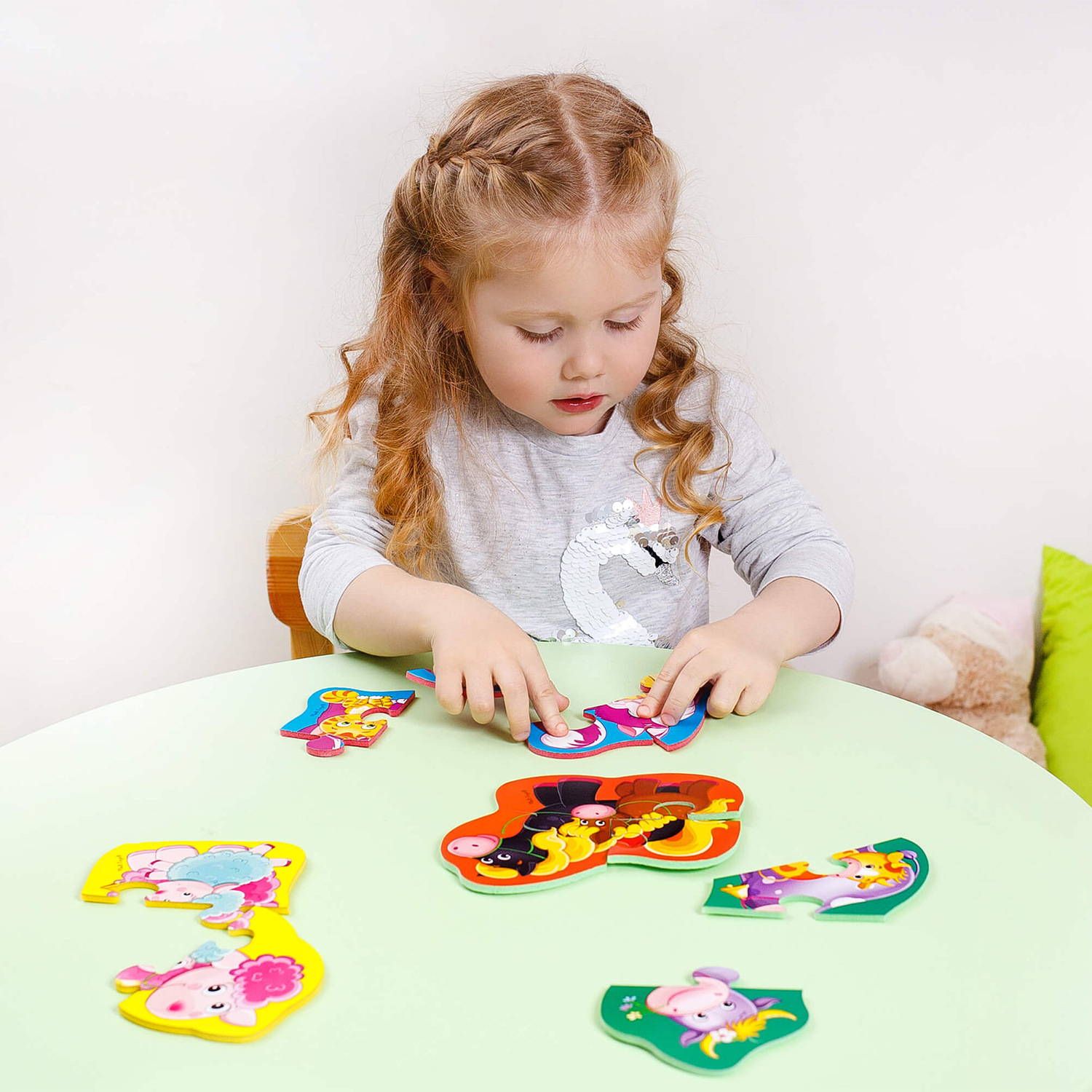 Пазл Vladi Toys мягкие Baby Puzzle Мама и малыш 4 картинки - фото 2