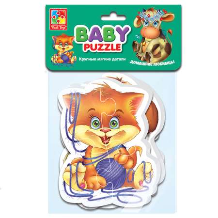 Пазл Vladi Toys мягкие Baby puzzle Домашние любимцы 4 картинки