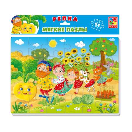 Пазл Vladi Toys мягкий Сказки Репка А4 24 элемента