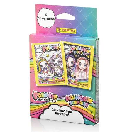 Наклейки коллекционные Panini Poopsie rainbow surprise блистер с 6 пакетиками