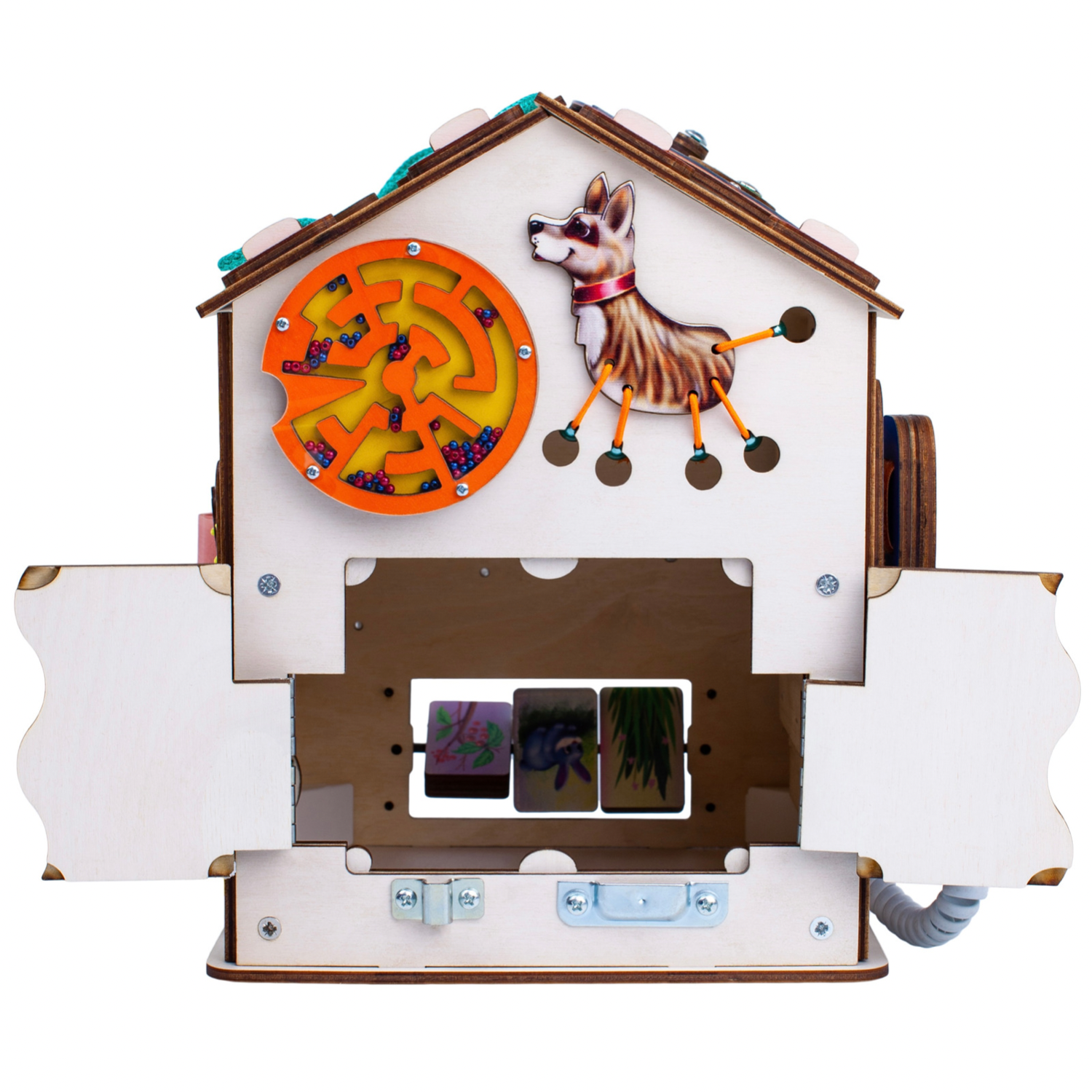 Бизиборд Jolly Kids развивающий домик со светом Зверята - фото 9