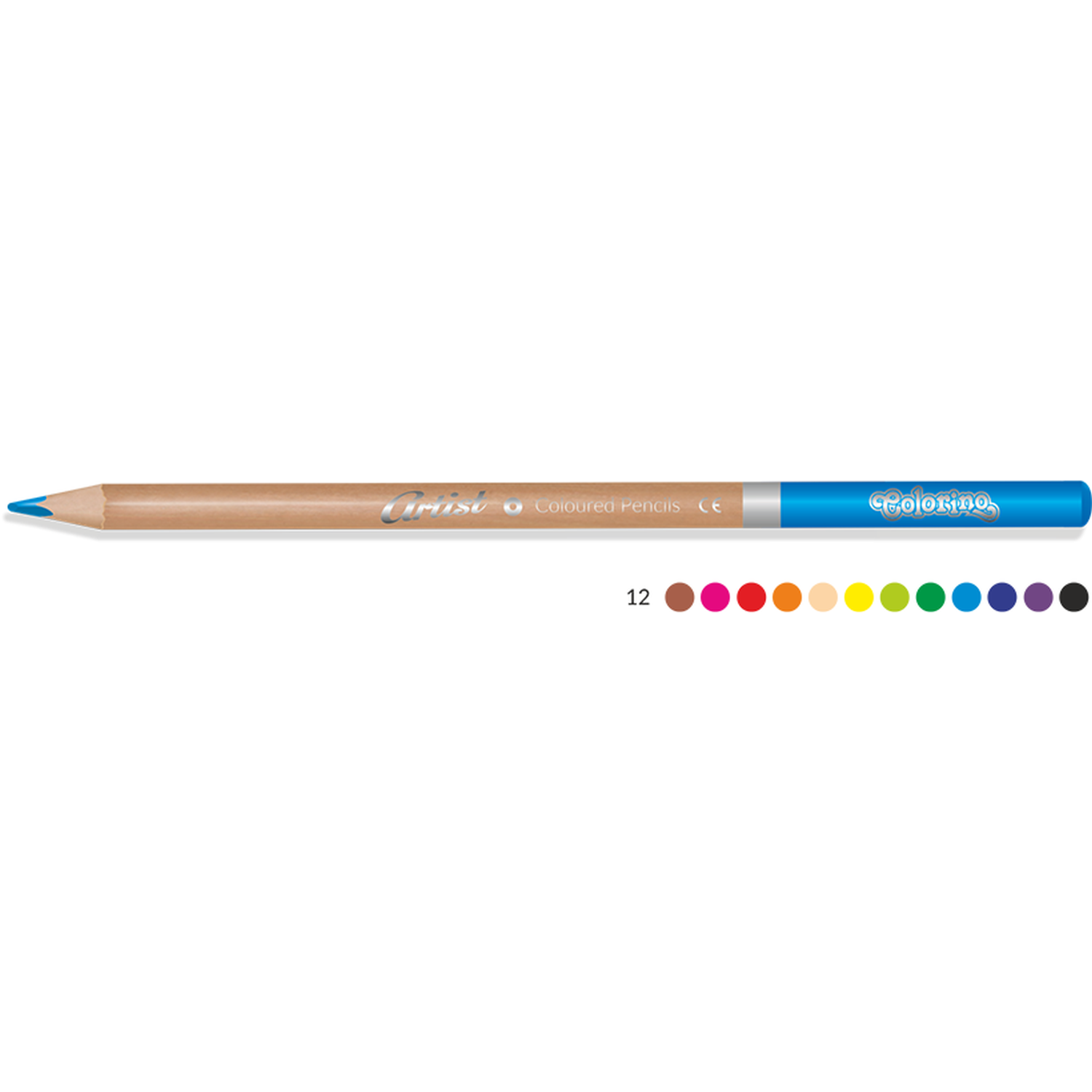 Цветные карандаши COLORINO Artist 12 цветов в металлической коробке - фото 2
