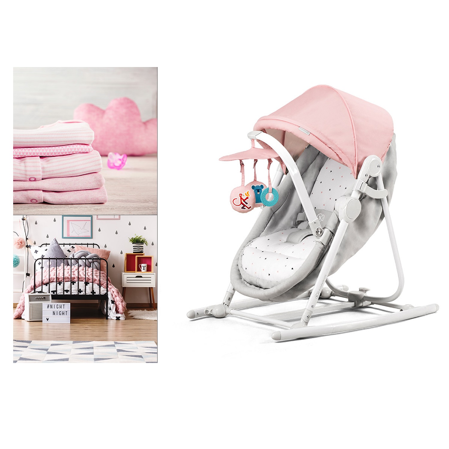 Колыбель-шезлонг Kinderkraft Unimo Pink - фото 10