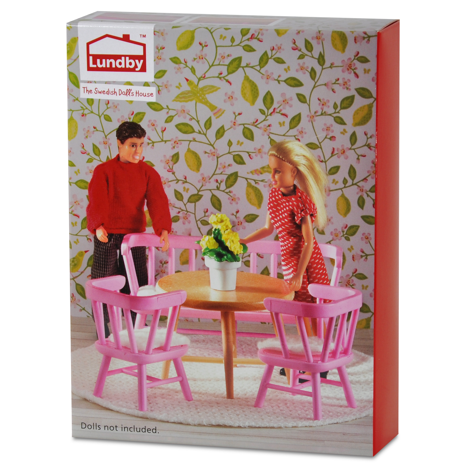 Мебель для домика Lundby Обеденный уголок 9предметов Розовый LB_60207900 LB_60207900 - фото 3