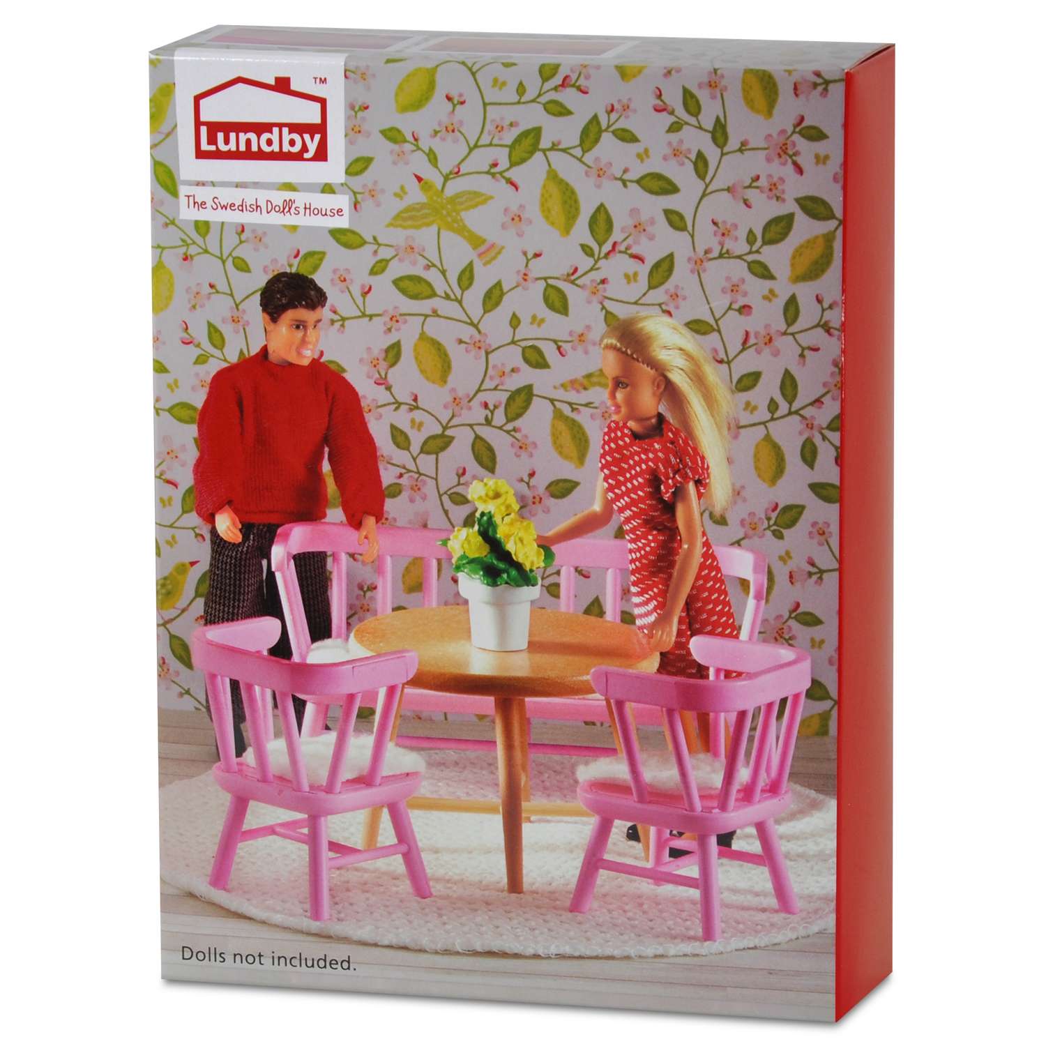 Мебель для домика Lundby Обеденный уголок 9предметов Розовый LB_60207900 LB_60207900 - фото 2