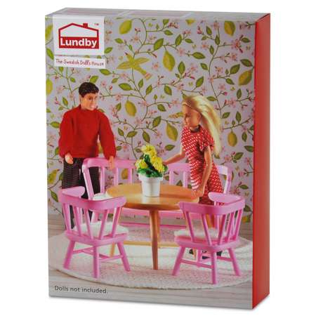 Мебель для домика Lundby Обеденный уголок 9предметов Розовый LB_60207900