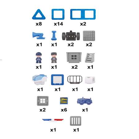 Конструктор МАГНИКОН 50дет магнитный Полицейский участок с усиленными магнитами МК-50