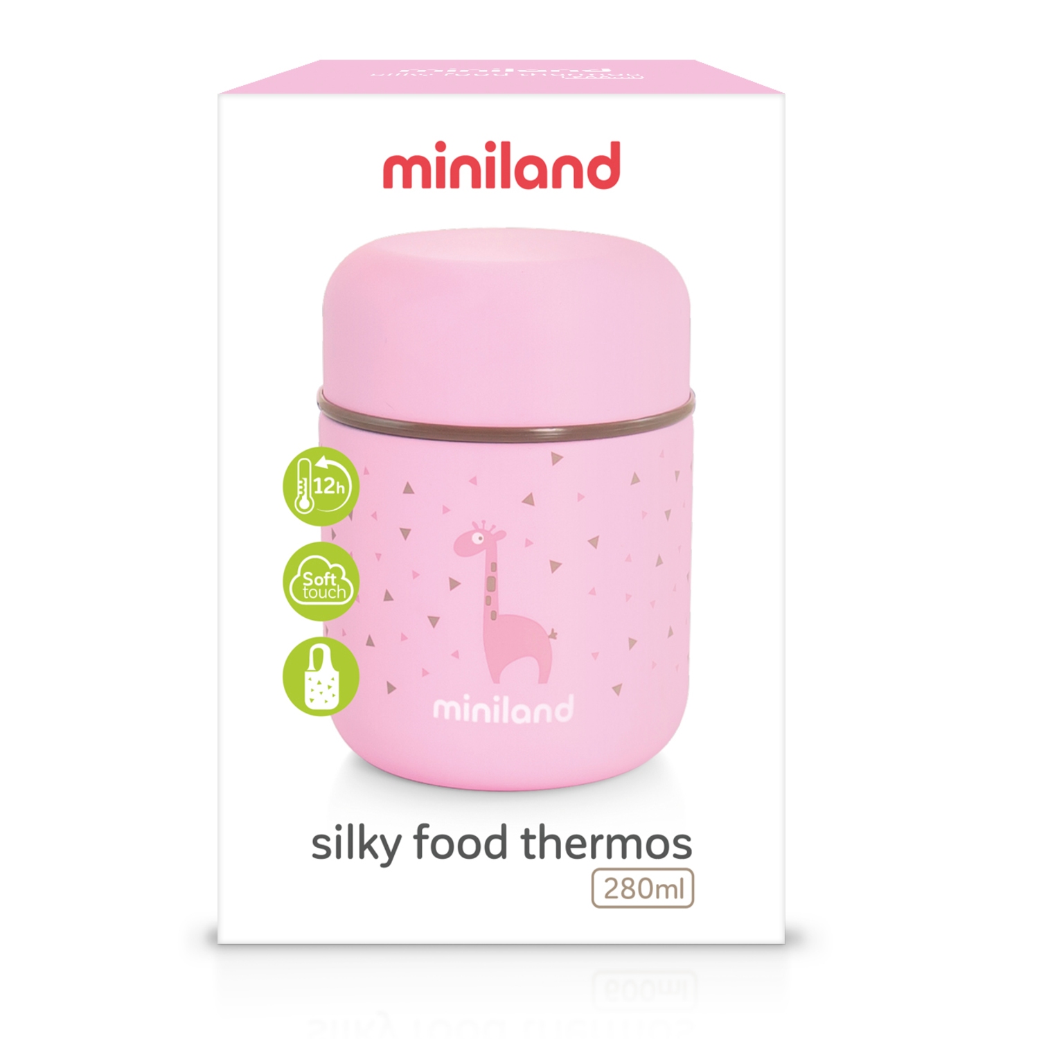 Термос Miniland для еды и жидкостей Silky Thermos Mini розовый 280 мл - фото 4