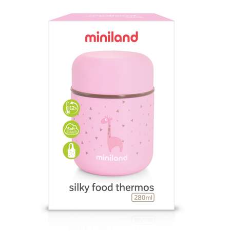 Термос Miniland для еды и жидкостей Silky Thermos Mini розовый 280 мл