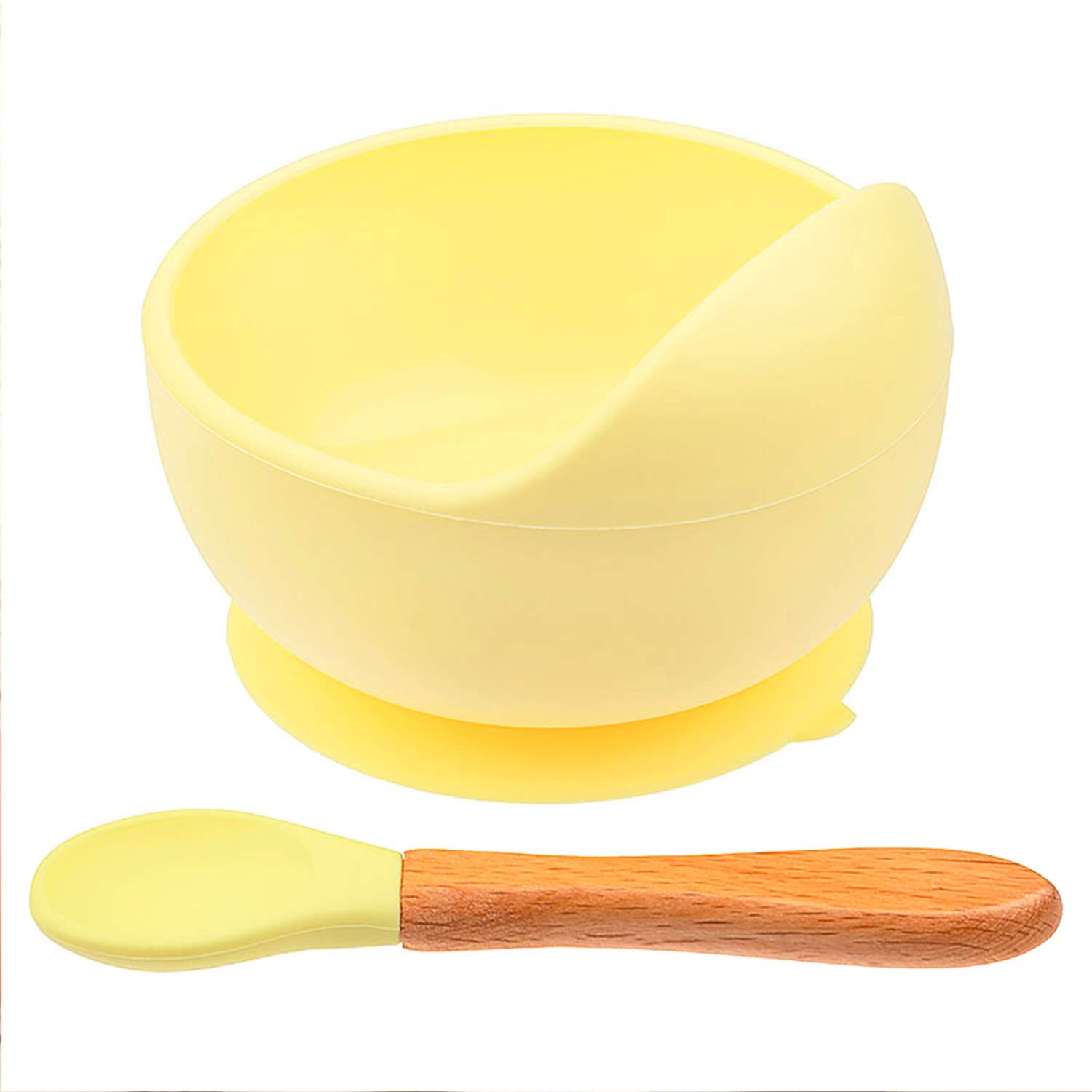 Набор для кормления для малыша WiMi силиконовый желтый - фото 2