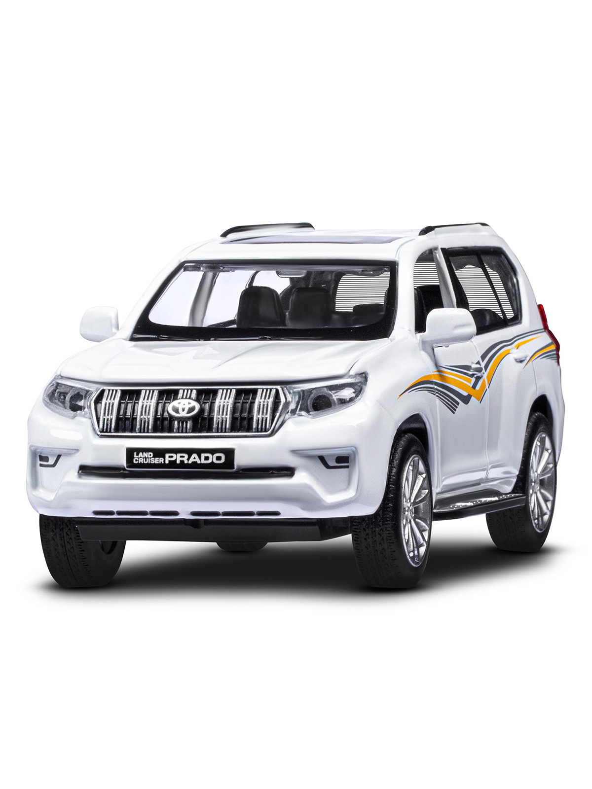 Машинка металлическая АВТОпанорама Land Cruiser Prado 1:32 белый JB1251319 - фото 9