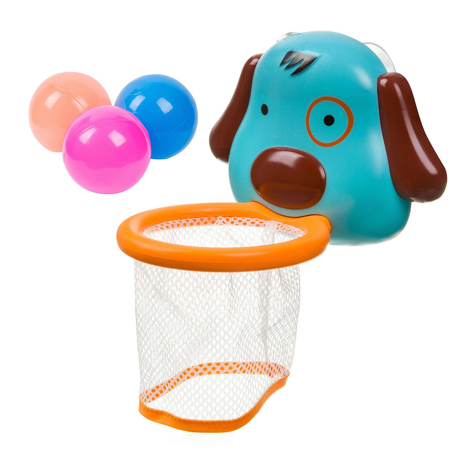 Набор игрушек для купания BONDIBON Корзина с шариками Собачка серия Baby You - фото 1
