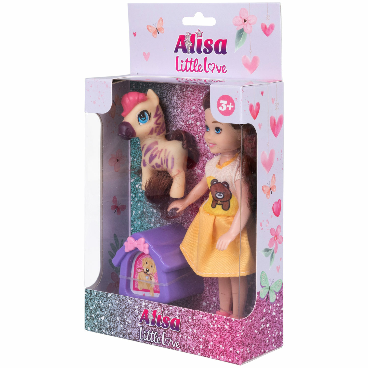 Кукла детская 1TOY Alisa Little Love с аксессуарами брюнетка с длинными волосами маленькая мини Т24384 - фото 6