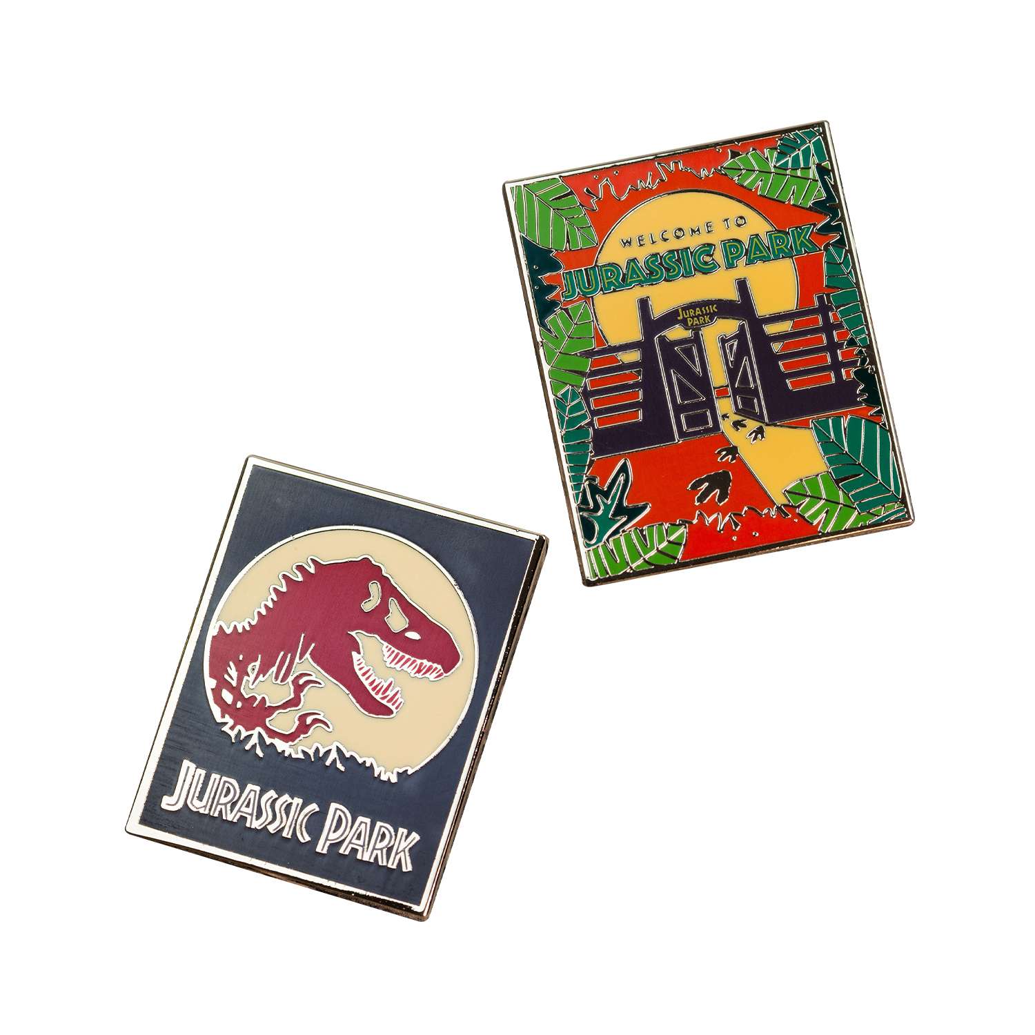 Набор значков Jurassic Park Парк юрского периода 2 шт - Welcome to Jurassic Park и Логотип - фото 1