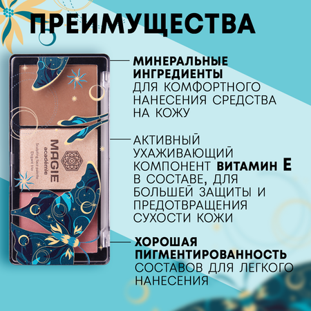 Палетка для скульптурирования лица MAGIE academie Elegant trio тон 02 Biege skin