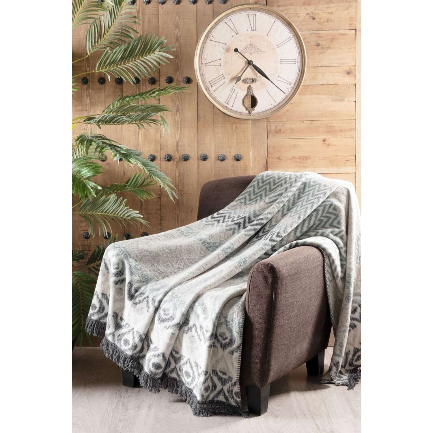 Плед Arya Home Collection на диван и кровать евро 200x220 Lily с бахромой - фото 4