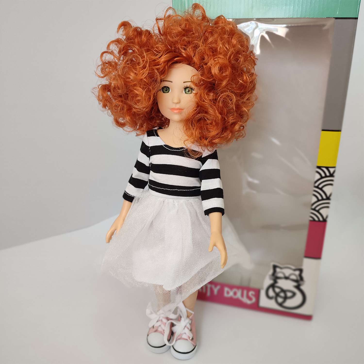 Кукла виниловая 32см TRINITY Анфиса юбка белая c полосатой футболкой 14825 - фото 1