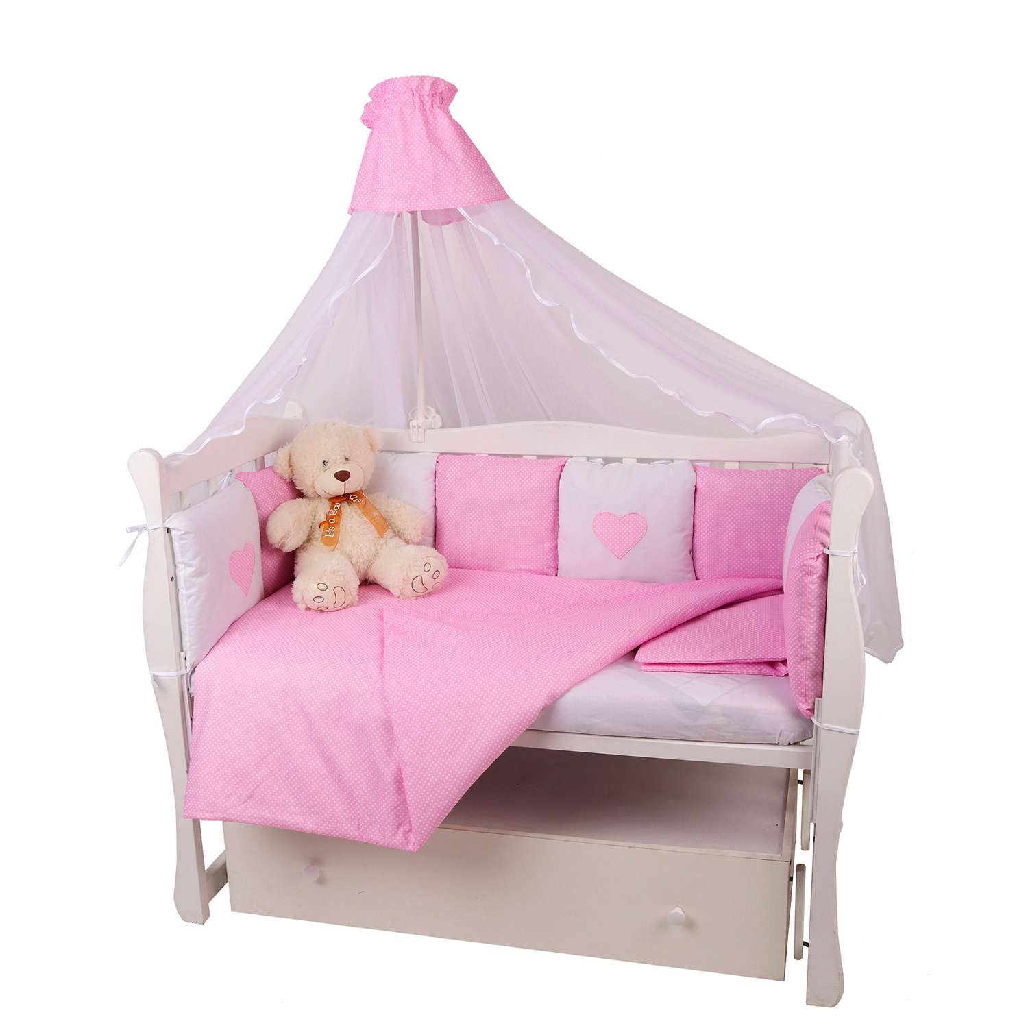 Комплект постельного белья Amarobaby Кроха Premium 7предметов Розовый - фото 6