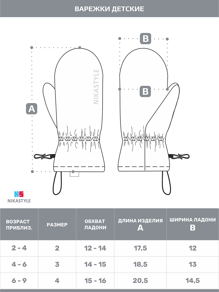 Варежки NIKASTYLE 14л12825 серый - фото 2