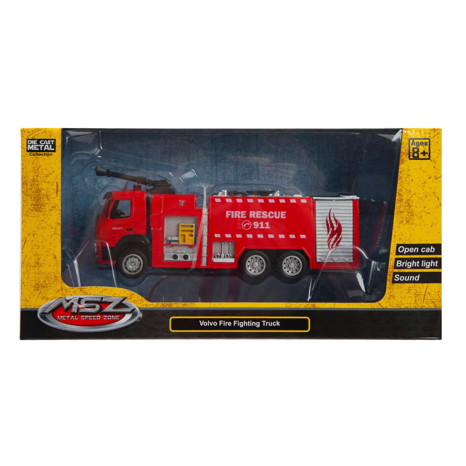 Машина MSZ 1:50 Volvo Fire Fighting Truck Красная 68380 68380 - фото 3