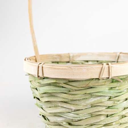Корзина плетеная Азалия Декор из бамбука D17x105хH33см цвет зеленый