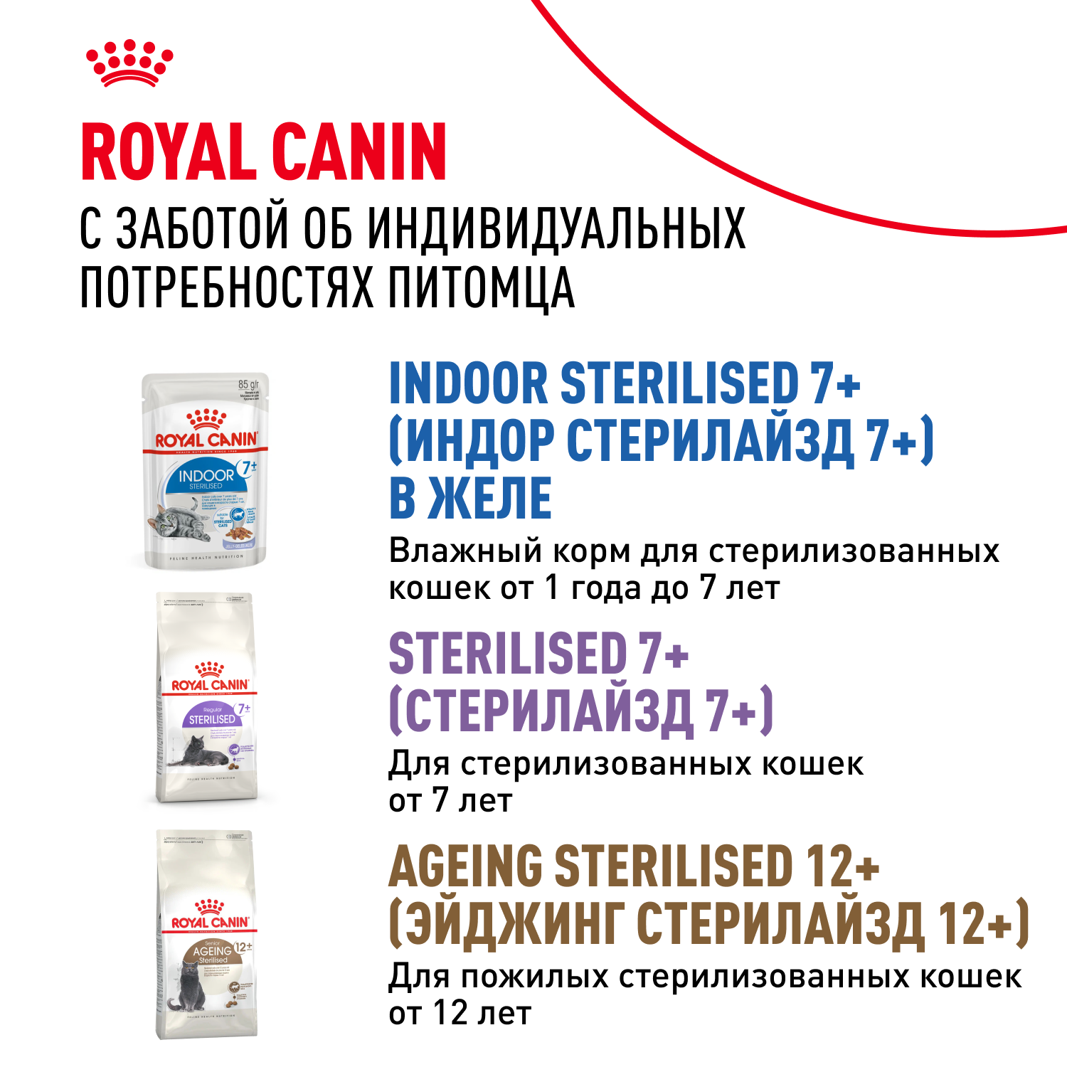 Корм для кошек ROYAL CANIN Indoor 85г для пожилых стерилизованных кошек 7+ соус пауч - фото 10