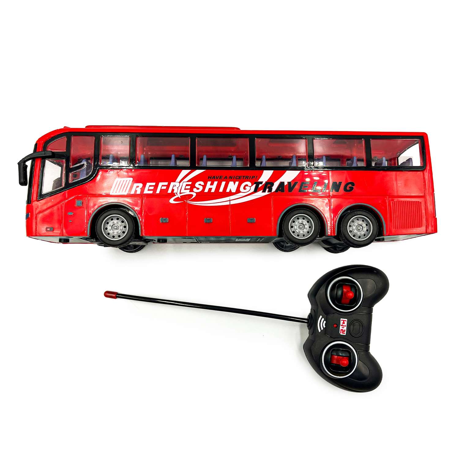Машинка на радиоуправлении SHARKTOYS Автобус металлический красный - фото 2
