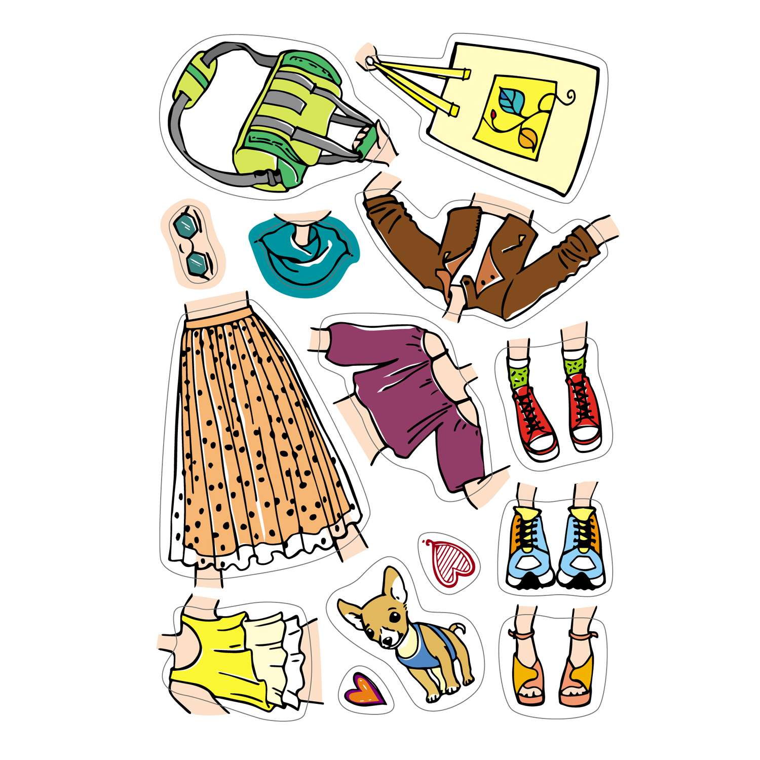 Блокнот для девочек Hatber Модный стиль/Создай свой образ/Эскизы одежды с наклейками - фото 5