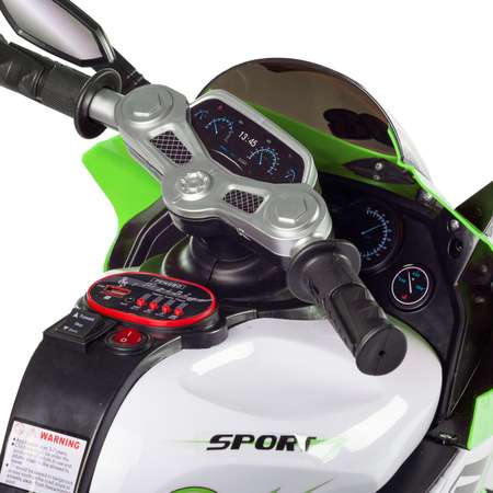 Мотоцикл BABY STYLE на аккумуляторе зеленый со светом