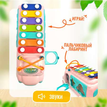 Развивающий сортер каталка SHARKTOYS Автобус ксилофон игра