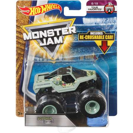 Машина Hot Wheels Monster Jam 1:64 Tour Favorites Солдат удачи FLX30