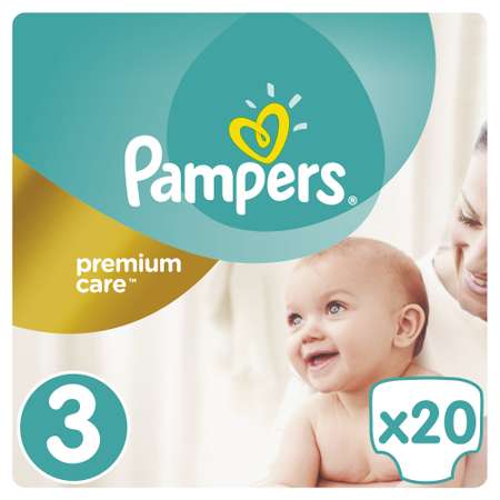 Подгузники Pampers Premium Care 20 шт. 3 5-9 кг