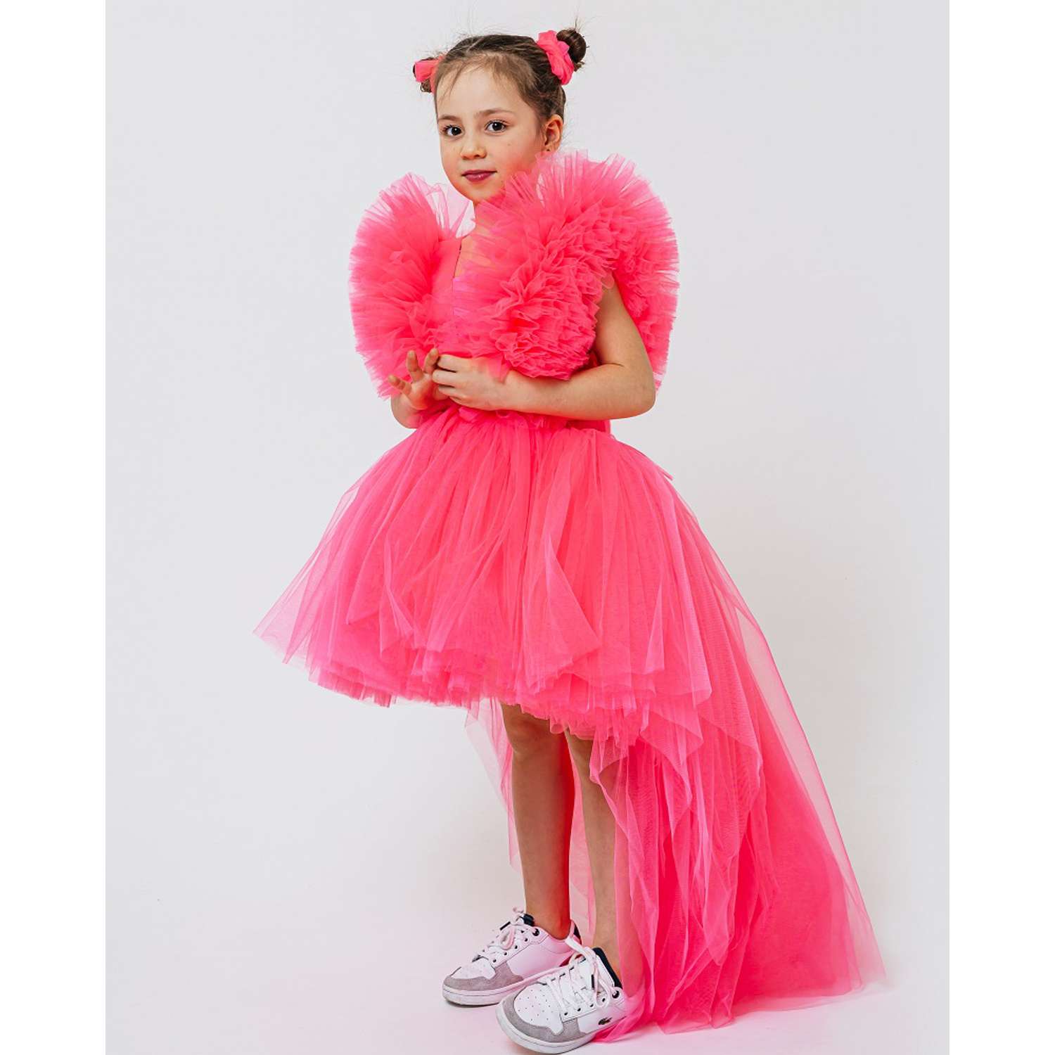 Платье Роскошь с Детства 07-RSD-27 розовый-неоновый- мини - фото 2