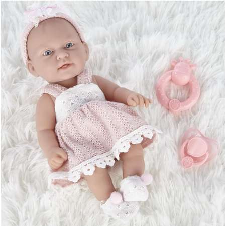 Кукла-пупс Junfa Pure Baby 30см в розовом платье с аксессуарами
