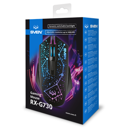 Мышь игровая SVEN rx-g730 с RGB-подсветкой