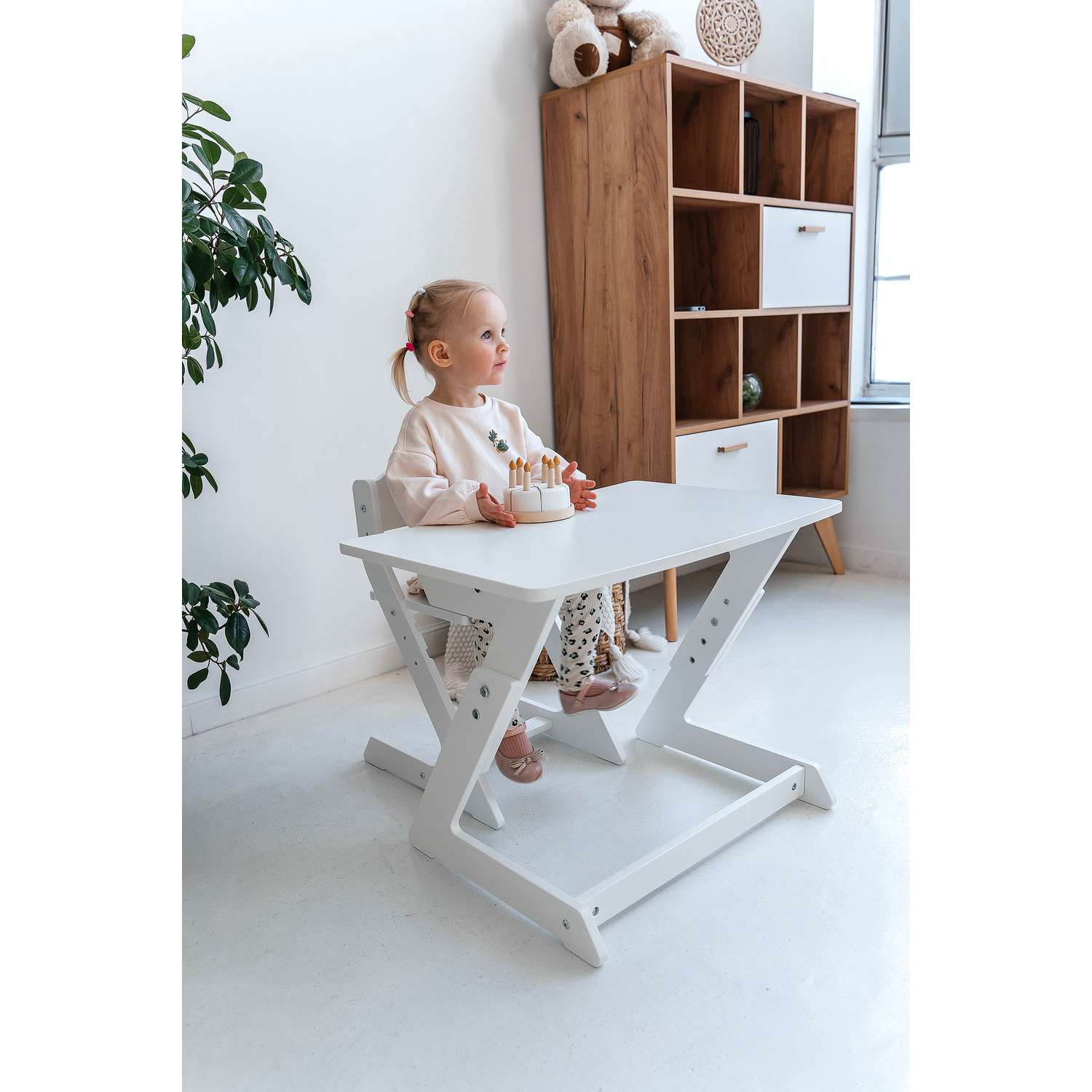 Детский растущий стол и стул Коняша белый - фото 11