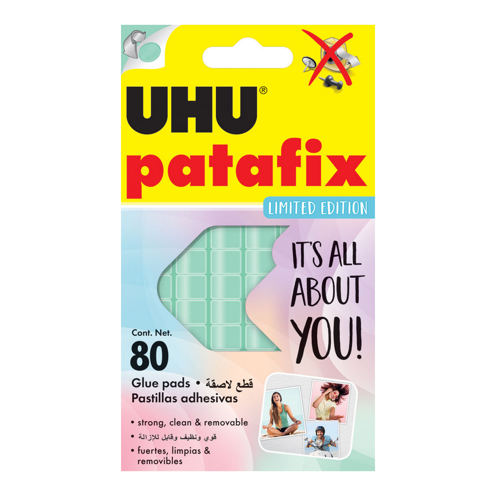 Клеящие подушечки UHU Patafix pastel многоразовые пастельно мятные 80шт/уп 34450 - фото 1