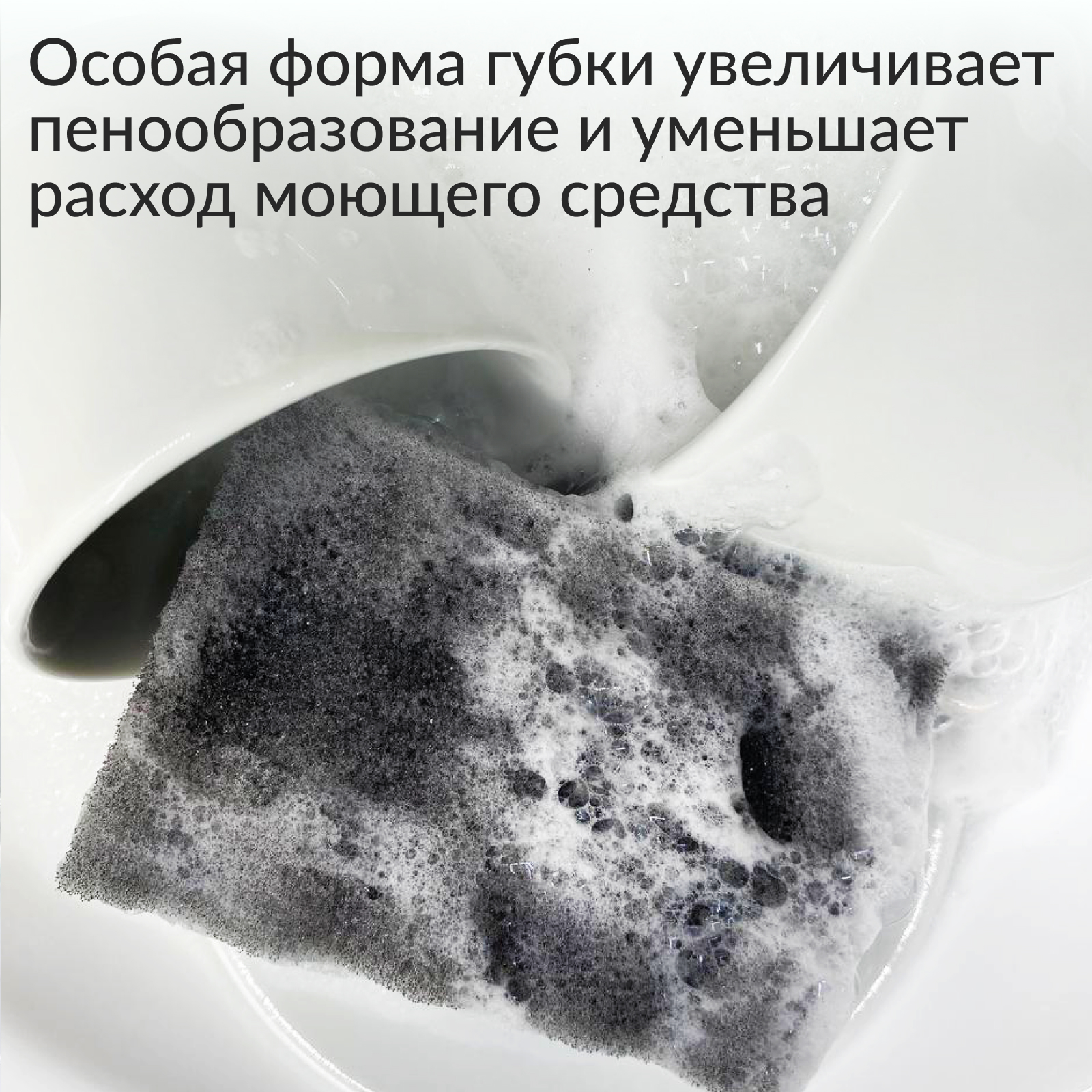 Губки для мытья посуды Jundo Kitchen Sponges Profi Grill 4 шт поролон серые - фото 2