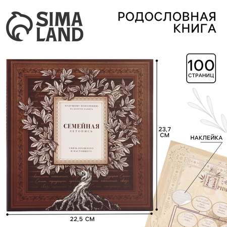 Родословная книга Sima-Land с рамкой под фото «Семейная летопись» 22,5 х 23,7 см.