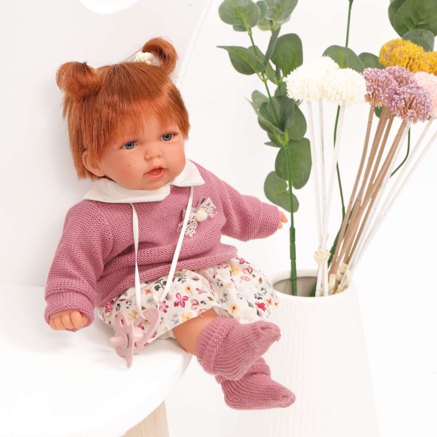 Кукла озвученная Antonio Juan Эмма в розовом 27 см мягконабивная 12136 - фото 1