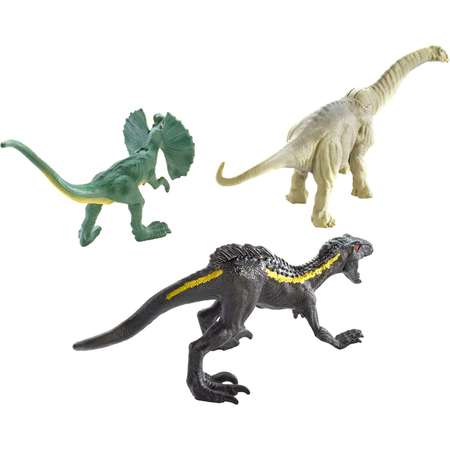 Набор фигурок Jurassic World Динозавры Апатозавр+Дилофозавр+Металлик Индораптор FPN83