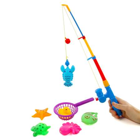 Игрушки для купания Veld Co Магнитная рыбалка с сачком 8 предметов