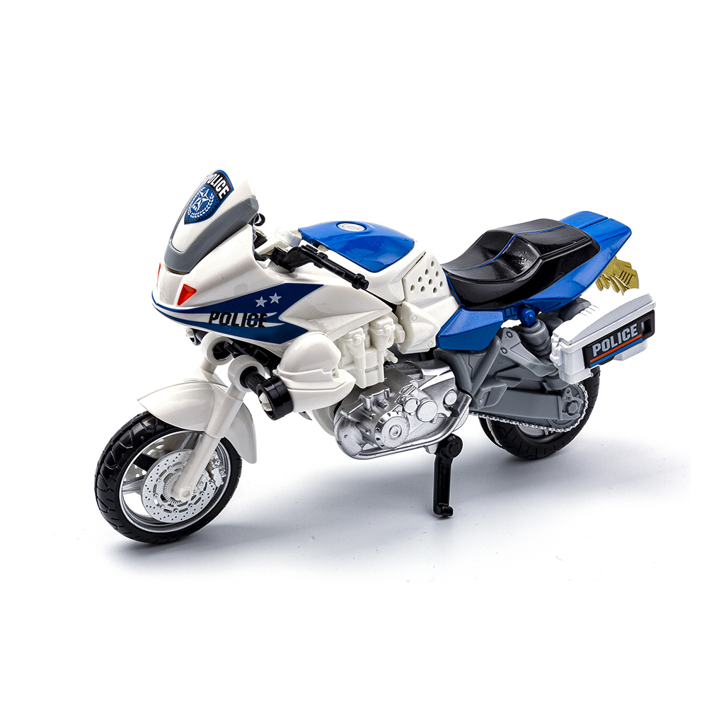 Робот-трансформер BAZUMI металлический Мотоцикл полиция - фото 5