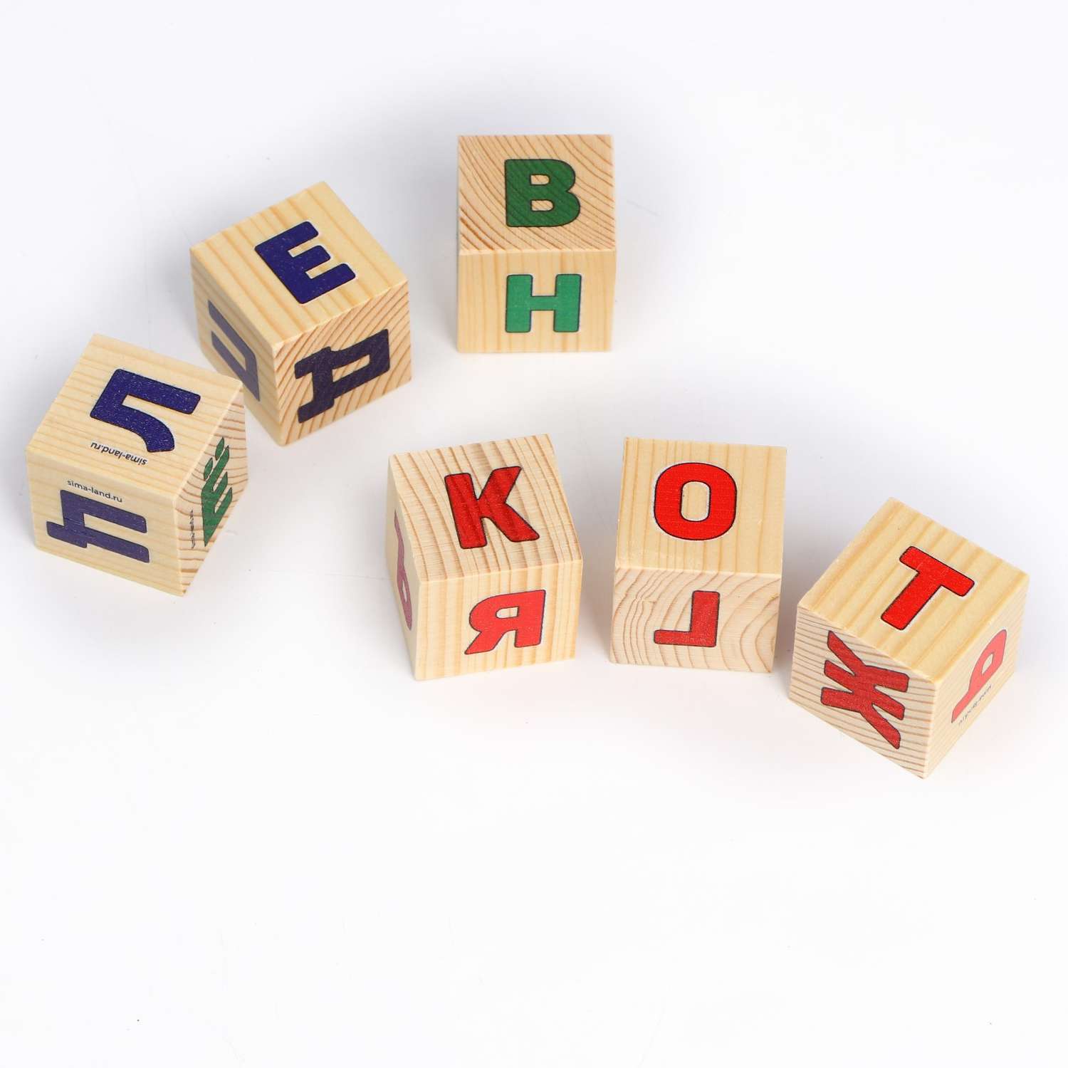 Кубики Лесная мастерская «Учим алфавит» из натурального дерева - фото 4