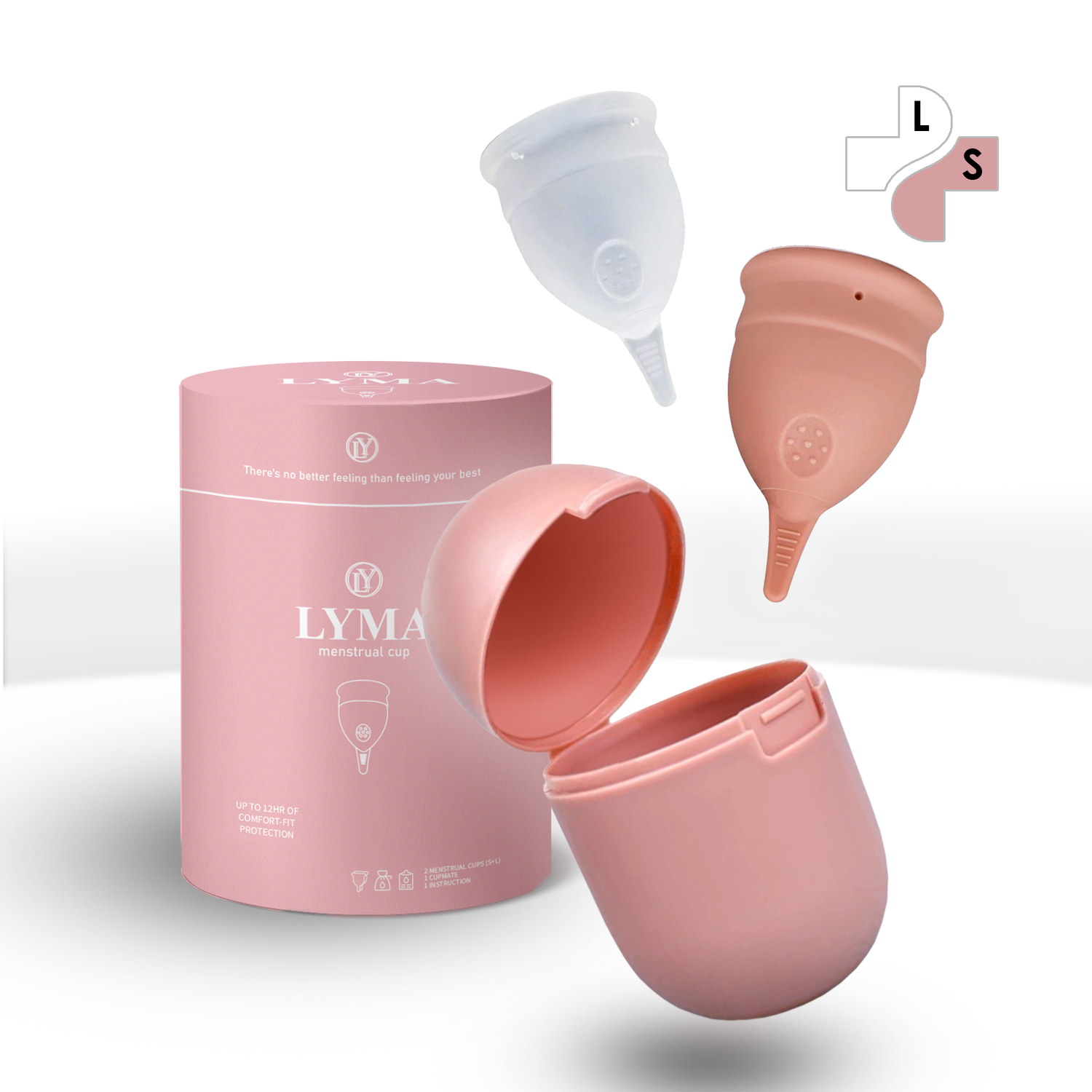 Чаша менструальная LYMA CUP Набор 2 многоразовые ера S и L стерилизатор - фото 1